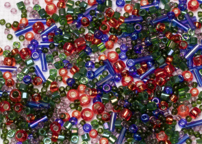 Бисер Япония " TOHO" MIX 25 г №3226 зелено- фиолетово- красный