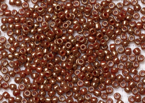 Бисер Япония круглый 11/0 10г 1707 оранжевый, позолоченный 24К мраморный